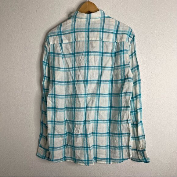 Vineyard Vines 100% Linen Plaid Button Down Long Sleeve Shirt Small - Picture 4 of 4